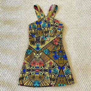 Zara TRF Tribal Print Halter Mini Dress SZ Small